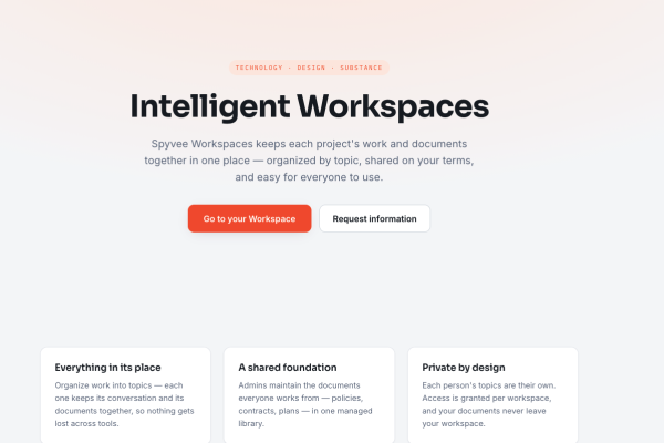 Spyvee Workspaces — the intelligent workspace for every group.